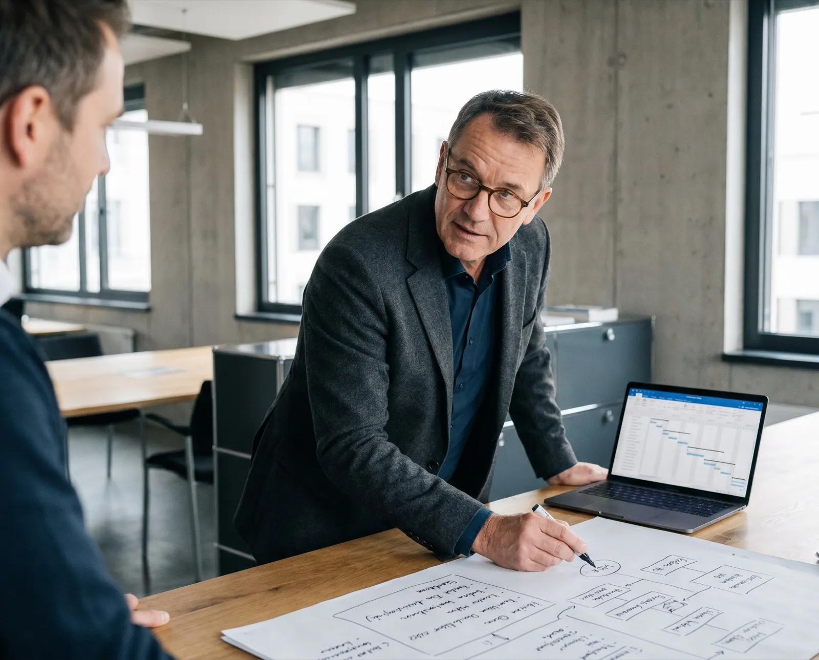 Gemeinsame Erarbeitung eines Storyboards im Coaching.